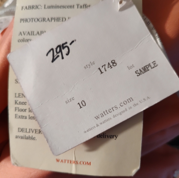 Watters and Watters Tan luminescent Formal Party Wedding Dress Size 10 NWT - Picture 4 of 7